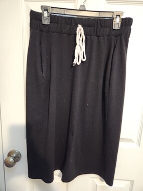 Black Maxi Skirt with Drawstring Waist